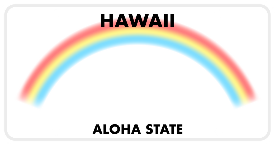 License plate of hawaii. Car number plate. Vector stock illustration.